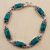 Chrysocolla link bracelet, 'Seven Desires' - Chrysocolla Sterling Silver Link Bracelet from Peru (image 2) thumbail