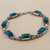 Chrysocolla link bracelet, 'Seven Desires' - Chrysocolla Sterling Silver Link Bracelet from Peru (image 2b) thumbail