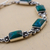 Chrysocolla link bracelet, 'Seven Desires' - Chrysocolla Sterling Silver Link Bracelet from Peru (image 2c) thumbail
