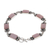 Opal link bracelet, 'Seven Roses' - Pink Opal and Sterling Silver Link Bracelet from Peru (image 2c) thumbail