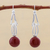 Jasper dangle earrings, 'Smooth Splendor' - Jasper and Sterling Silver Dangle Earrings from Peru thumbail