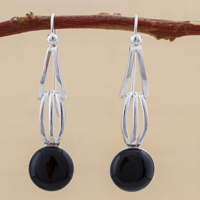 Obsidian dangle earrings, Eyes of the Universe