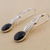 Obsidian dangle earrings, 'Eyes of the Universe' - Obsidian and Sterling Silver Dangle Earrings from Peru (image 2b) thumbail
