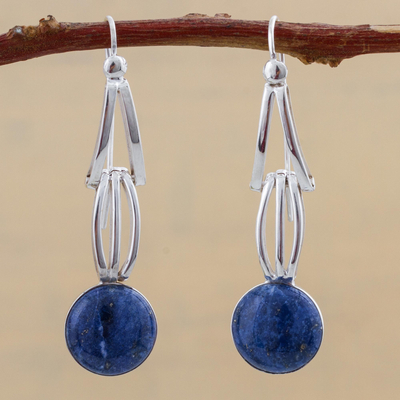 Lapis lazuli dangle earrings, Nebula Skies