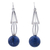Lapis lazuli dangle earrings, 'Nebula Skies' - Lapis Lazuli and Sterling Silver Dangle Earrings from Peru (image 2a) thumbail