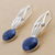 Lapis lazuli dangle earrings, 'Nebula Skies' - Lapis Lazuli and Sterling Silver Dangle Earrings from Peru (image 2b) thumbail