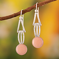 Opal dangle earrings, 'Pink Succulence'