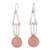Opal dangle earrings, 'Pink Succulence' - Pink Opal and Sterling Silver Dangle Earrings from Peru thumbail