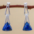 Lapis lazuli dangle earrings, 'Distant Mountains' - Lapis Lazuli Sterling Silver Triangle Dangle Earrings Peru (image 2) thumbail