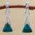 Chrysocolla dangle earrings, 'Distant Mountains' - Chrysocolla Sterling Silver Triangle Dangle Earrings Peru (image 2) thumbail