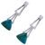 Chrysocolla dangle earrings, 'Distant Mountains' - Chrysocolla Sterling Silver Triangle Dangle Earrings Peru (image 2e) thumbail