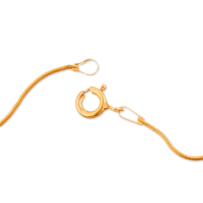 Vergoldete, filigrane Halskette mit Anhänger - Halskette mit filigranem Anhänger aus vergoldetem Sterlingsilber, Peru