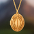 Gold plated filigree locket necklace, 'Valuable Secrets' - Gold Plated Sterling Silver Locket Pendant Necklace Peru thumbail