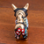 Ceramic figurine, 'Little Black Pucara Bull' - Hand Painted Ceramic Floral Bull in Black from Peru (image 2c) thumbail