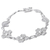 Sterling silver filigree link bracelet, 'Sparkling Flowers' - Sterling Silver Filigree Floral Link Bracelet from Peru thumbail