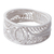 Silver filigree band ring, 'Shining Crescents' - Artisan Crafted Wide 950 Silver Filigree Band Ring from Peru
