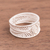 Silver filigree band ring, 'Shining Crescents' - Artisan Crafted Wide 950 Silver Filigree Band Ring from Peru (image 2b) thumbail