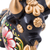 Ceramic figurine, 'Big Black Pucara Bull' - Painted Floral Metallic and Black Ceramic Bull from Peru (image 2d) thumbail