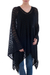 Baby alpaca blend poncho, 'Beautiful Shadow' - Black Bohemian Style One Size Fits Most Poncho from Peru thumbail