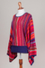 Striped kimono sleeve sweater, 'Cuzco Dance' - Peruvian Knit Bohemian Drape Sweater in Multicolor Pattern (image 2f) thumbail
