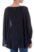 Cotton blend sweater, 'Night Breeze' - Soft Knit Bohemian Style Black Drape Sweater from Peru (image 2c) thumbail