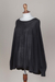 Cotton blend sweater, 'Night Breeze' - Soft Knit Bohemian Style Black Drape Sweater from Peru (image 2e) thumbail