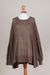 Cotton blend sweater, 'Desert Breeze' - Soft Knit Bohemian Style Brown Drape Sweater from Peru (image 2d) thumbail
