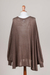 Cotton blend sweater, 'Desert Breeze' - Soft Knit Bohemian Style Brown Drape Sweater from Peru (image 2f) thumbail