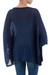 Cotton blend sweater, 'Ocean Breeze' - Soft Knit Bohemian Style Navy Blue Drape Sweater from Peru (image 2c) thumbail