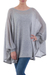 Cotton blend sweater, 'Mountain Breeze' - Soft Knit Bohemian Style Grey Drape Sweater from Peru thumbail