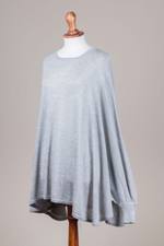 Cotton blend sweater, 'Mountain Breeze' - Soft Knit Bohemian Style Grey Drape Sweater from Peru