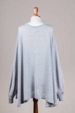 Cotton blend sweater, 'Mountain Breeze' - Soft Knit Bohemian Style Grey Drape Sweater from Peru