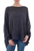 Cotton blend sweater, 'Charcoal Breeze' - Soft Knit Bohemian Style Charcoal Drape Sweater from Peru thumbail