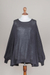 Cotton blend sweater, 'Charcoal Breeze' - Soft Knit Bohemian Style Charcoal Drape Sweater from Peru (image 2g) thumbail