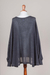 Cotton blend sweater, 'Charcoal Breeze' - Soft Knit Bohemian Style Charcoal Drape Sweater from Peru (image 2i) thumbail