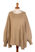 Cotton blend sweater, 'Coastal Breeze' - Soft Knit Bohemian Style Light Tan Drape Sweater from Peru (image 2d) thumbail