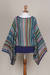 Striped kimono sleeve sweater, 'Lima Dance' - Bohemian Knit Sweater from Peru in Turquoise Stripes (image 2d) thumbail