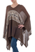 Cotton blend poncho, 'Brown Inca' - Woven Dark Brown Poncho with Stripe from Peru (image 2c) thumbail