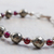 Garnet and pyrite beaded bracelet, 'Silvery Love' - Garnet Pyrite 925 Silver Artisan Crafted Beaded Bracelet (image 2c) thumbail