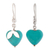 Sterling silver dangle earrings, 'Sky Blue Hearts' - Sterling Silver Reconstituted Turquoise Dangle Earrings Peru (image 2b) thumbail