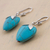 Sterling silver dangle earrings, 'Sky Blue Hearts' - Sterling Silver Reconstituted Turquoise Dangle Earrings Peru (image 2c) thumbail