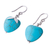 Sterling silver dangle earrings, 'Sky Blue Hearts' - Sterling Silver Reconstituted Turquoise Dangle Earrings Peru (image 2d) thumbail
