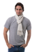 Men's 100% baby alpaca scarf, 'Lovely Chestnut' - Men's Brown 100% Baby Alpaca Wool Scarf from Peru (image 2c) thumbail