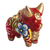 Ceramic figurine, 'Little Red Pucara Bull' - Hand Painted Red Ceramic Bull Sculpture Floral from Peru (image 2a) thumbail