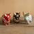 Ceramic figurines, 'Little Pucara Bulls' (set of 3) - Handcrafted Multicolor Set of Three Bull Figurines thumbail