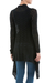 Cardigan sweater, 'Black Mirage' - Black Cardigan Sweater with Sidetail Hem (image 2c) thumbail