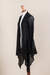 Cardigan sweater, 'Black Mirage' - Black Cardigan Sweater with Sidetail Hem (image 2e) thumbail
