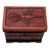Leather and cedar wood jewelry box, 'Nazca Chamber' - Hand Carved Wood Jewelry Box with Nazca Motif from Peru (image 2c) thumbail