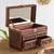 Leather and wood jewelry box, 'Paradise Memories' - Leather and Wood Wood Jewelry Box with Bird Motifs (image 2b) thumbail