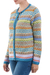 100% alpaca cardigan, 'Sweet Cake' - Multicolor 100% Alpaca Cardigan Sweater from Peru (image 2b) thumbail